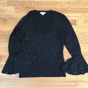 michael kors collection black sequin sweater